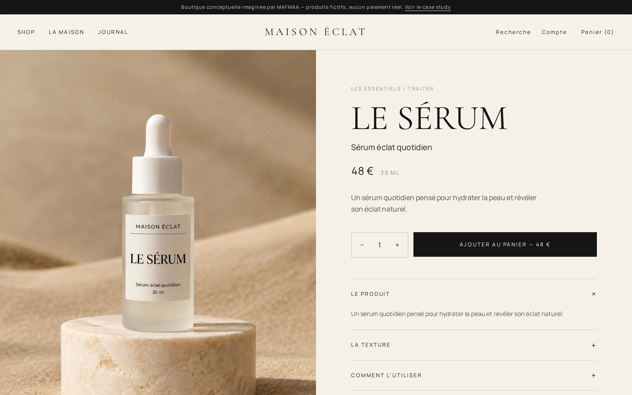 Fiche produit Le Sérum