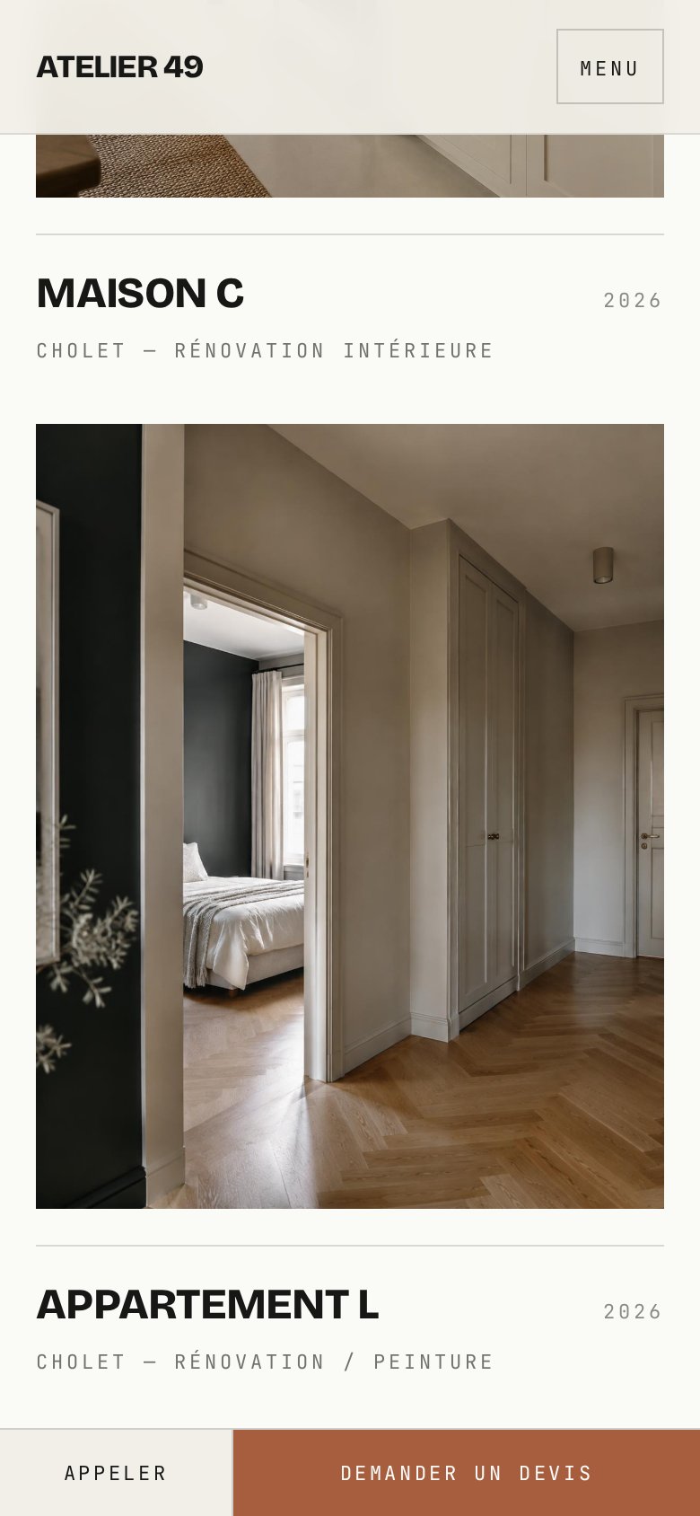 Réalisations sur mobile