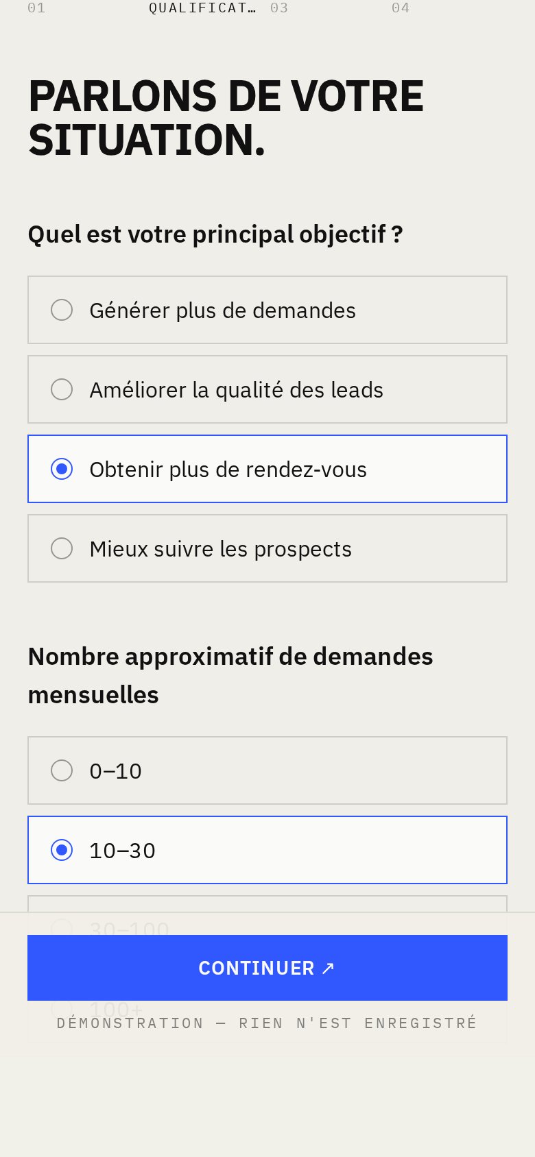 Qualification mobile