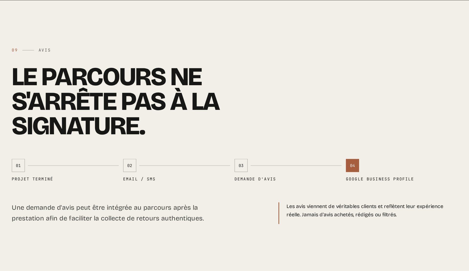 Demande d'avis après la prestation