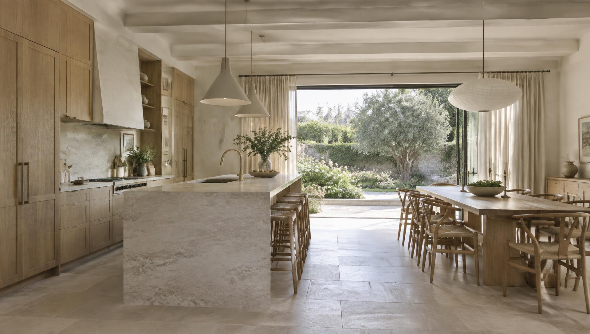 Cuisine ouverte sur le jardin — visuel conceptuel