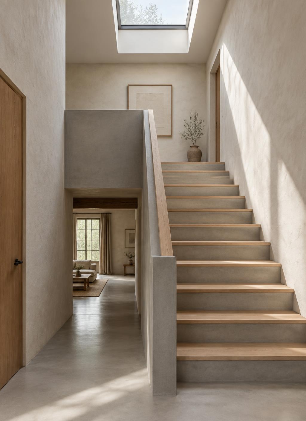 Escalier sous puits de lumière — visuel conceptuel
